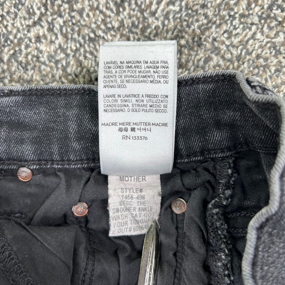 Mother The Swooner Ankle Jeans‎ Cat Got Your Tongue Faded Black Skinny Womens 25 - Picture 10 of 15